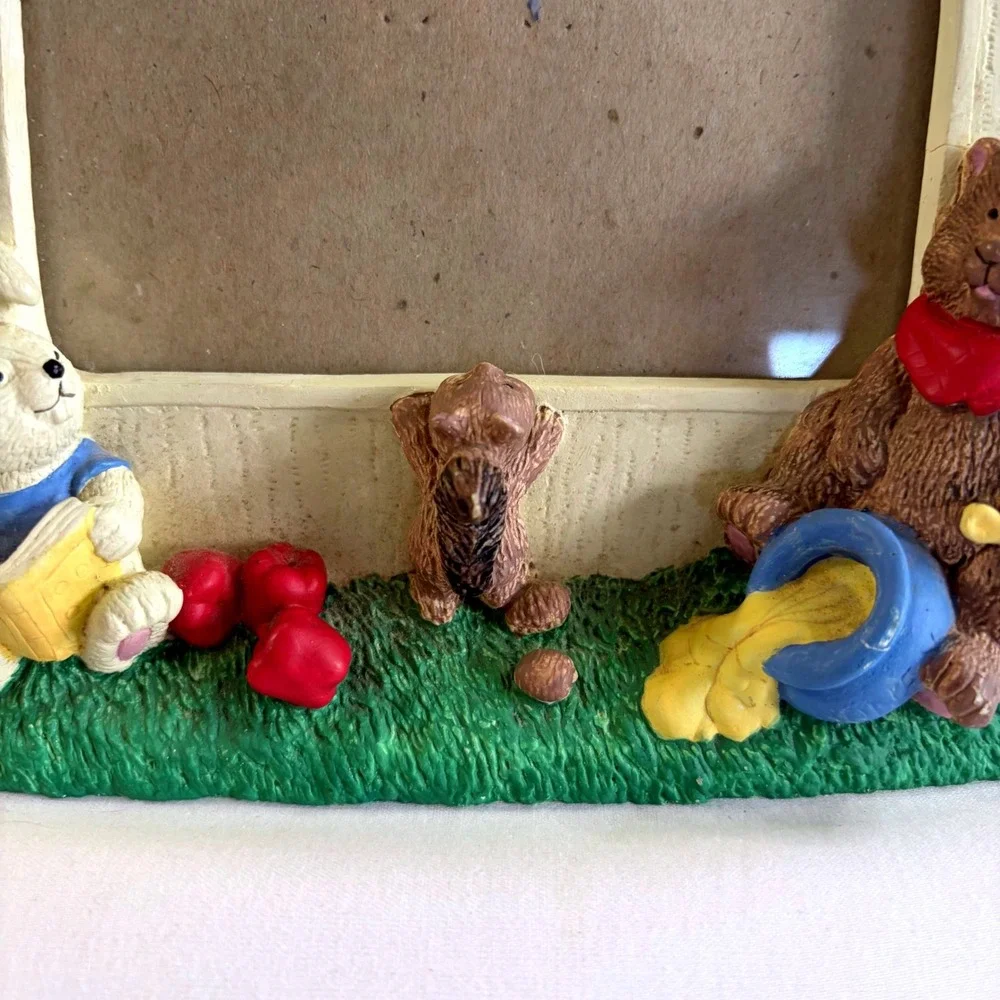 Vintage Burnes of Boston Woodland Animal Frame Bear Bunny Squirrel Nursery Gift‎